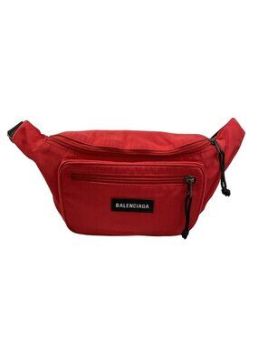Balenciaga Waist Pouch Explorer Belt Pack Red Black